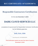 Dark Cloud Services LLC RCC Certificate